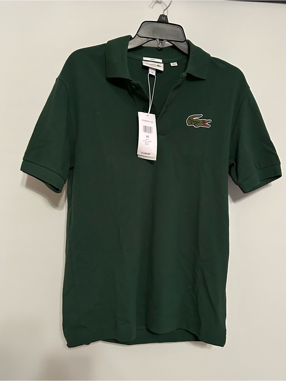 Lacoste Men's Forest Green Pique Polo with Crocodile Logo
